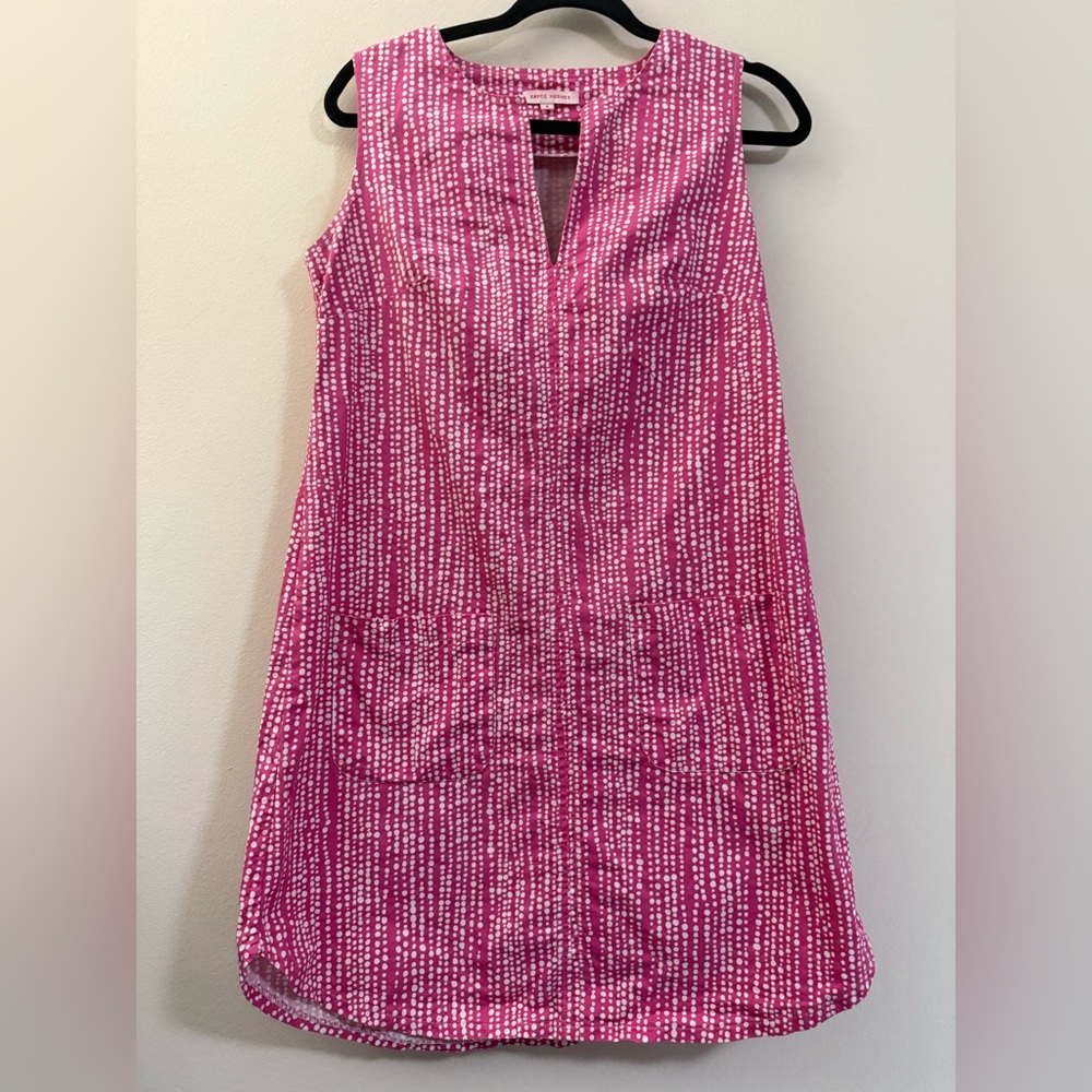 Kayce Hughes Sleeve Pink and White Mini Dress‎ 100% Cotton - 6